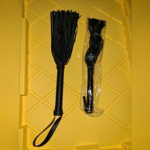 2 Black Faux Leather Riding Crops - NEW